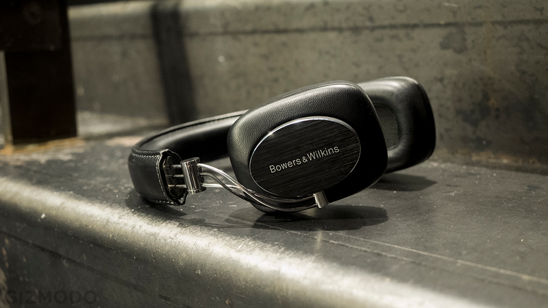 The shiny chrome frame is wrapped in soft leather, and the ear cups come with comfy memory foam.